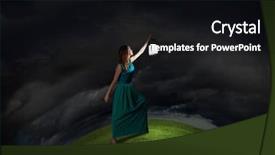  Presentation with dream - Cool new theme with night dream - young woman with lantern walking backdrop and a black colored foreground