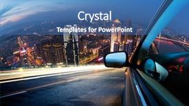  Presentation with car speeding - PPT theme with night driving - speeding car go background and a teal colored foreground