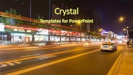  Presentation with traffic light - Colorful PPT theme enhanced with night driving - traffic light trails and modern backdrop and a  colored foreground