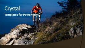  Presentation with bike - Colorful presentation enhanced with night extreme sport concept free backdrop and a ocean colored foreground