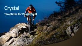  Presentation with cyclist - Presentation theme consisting of night extreme sport concept free background and a ocean colored foreground