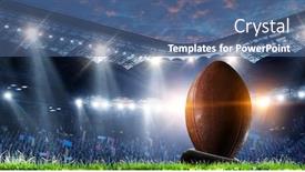  Presentation with football lights - Amazing PPT theme having night-football-arena-in-lights backdrop and a ocean colored foreground