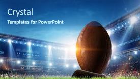  Presentation with football lights - Slide set featuring night-football-arena-in-lights background and a ocean colored foreground