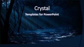  Presentation with mystic - Cool new presentation theme with night forest with moonlight rays backdrop and a navy blue colored foreground