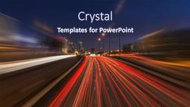  Presentation with atlanta - Amazing PPT theme having night-freeway-traffic-with-motion backdrop and a navy blue colored foreground