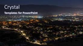  Presentation with night sky plane view - Beautiful slides featuring night hilltop view of suburban simi valley homes and streets near los angeles in ventura county california backdrop and a wine colored foreground