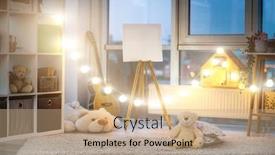  Presentation with illumination - Audience pleasing slides consisting of night-illumination-in-empty-kids backdrop and a coral colored foreground