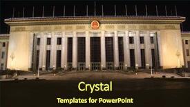  Presentation with communist - Slides consisting of night in beijing china background and a wine colored foreground