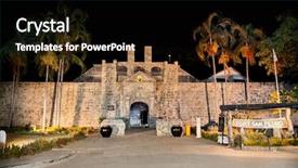  Presentation with night city - Colorful PPT layouts enhanced with night in cebu city philippine backdrop and a black colored foreground