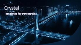  Presentation with china urbanization - Presentation design featuring night in chongqing china background and a navy blue colored foreground