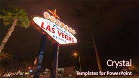  Presentation with las vegas nevada - Colorful slides enhanced with night in las vegas city backdrop and a wine colored foreground