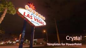  Presentation with las vegas - Beautiful presentation theme featuring night in las vegas city backdrop and a wine colored foreground