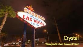  Presentation with las vegas sign - Slide set having night in las vegas city background and a wine colored foreground
