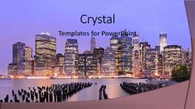  Presentation with new york night - Colorful slides enhanced with night in new york city backdrop and a light blue colored foreground