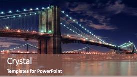  Presentation with brooklyn - Presentation theme with night in new york city background and a tawny brown colored foreground