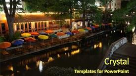  Presentation with san antonio - Presentation theme featuring night in san antonio background and a wine colored foreground