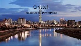  Presentation with serenity - Presentation theme enhanced with night in taipei taiwan background and a teal colored foreground