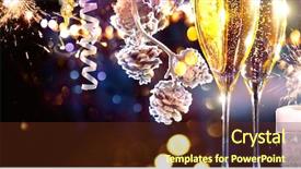  Presentation with flute - Slide deck consisting of night invitation - christmas and new year champagne background and a tawny brown colored foreground