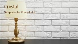  Presentation with white brick wall - Audience pleasing slide set consisting of night lamp on the desk backdrop and a lemonade colored foreground