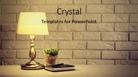  Presentation with white brick wall - Amazing PPT theme having night lamp on the locker backdrop and a coral colored foreground