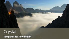  Presentation with night - Cool new slides with night-landscape-in-the-dolomites backdrop and a gray colored foreground