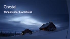  Presentation with mountain snow - PPT layouts enhanced with night landscape in the mountains background and a ocean colored foreground