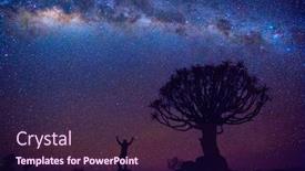  Presentation with tree - Presentation design enhanced with night-landscape-of-quiver-tree background and a wine colored foreground