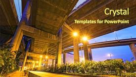  Presentation with park night city - Presentation having night landscape park under highway background and a tawny brown colored foreground