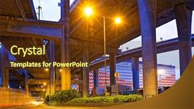  Presentation with park night city - Audience pleasing slide deck consisting of night landscape park under highway backdrop and a tawny brown colored foreground