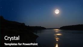 Presentation with stars moon - PPT theme having night landscape with moon background and a black colored foreground