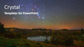 Presentation with night stars - Cool new theme with night-landscape-with-plenty backdrop and a ocean colored foreground