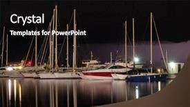  Presentation with bar - PPT theme enhanced with night landscape with the image of harbor in bar montenegro background and a black colored foreground