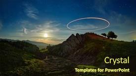  Presentation with way - PPT theme consisting of night-landscape-with-the-milky background and a wine colored foreground