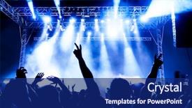 Presentation with happy life - Theme consisting of night life - rock concert silhouettes of happy background and a navy blue colored foreground