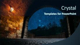  Presentation with end - PPT theme consisting of night-light-in-the-end background and a navy blue colored foreground