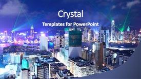  Presentation with simple japan hong kong - Amazing PPT theme having lighting city - crowded downtown building in hong backdrop and a ocean colored foreground