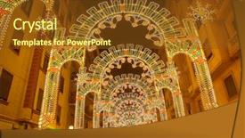  Presentation with street lights - Audience pleasing PPT theme consisting of night lights in fallas fest backdrop and a tawny brown colored foreground