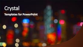  Presentation with night city - PPT theme featuring night lights of the hong background and a black colored foreground