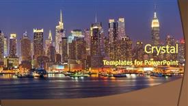  Presentation with new york night - Colorful PPT theme enhanced with night manhattan new york backdrop and a tawny brown colored foreground