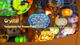  Presentation with lanterns - Theme consisting of night market - beautiful colorful lanterns on street background and a tawny brown colored foreground