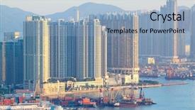  Presentation with dusk - PPT layouts with night market - urban area dusk background and a light blue colored foreground