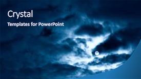  Presentation with blue night - Colorful PPT theme enhanced with night moon and clouds blue backdrop and a navy blue colored foreground