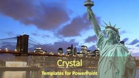  Presentation with brooklyn - PPT theme featuring night new york city background and a tawny brown colored foreground