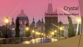  Presentation with rail bridge - Audience pleasing slide set consisting of night nobody czech republic europe backdrop and a coral colored foreground