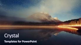  Presentation with banff national park - Slide set featuring night over lake with star background and a wine colored foreground