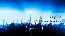  Presentation with concert - Colorful presentation design enhanced with night party - cheering crowd at concert backdrop and a arctic colored foreground
