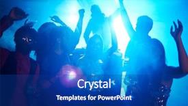  Presentation with school disco - Beautiful presentation theme featuring night party - friends at disco backdrop and a  colored foreground