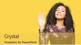  Presentation with hair dress - Presentation design with night party dress waiving saying background and a yellow colored foreground