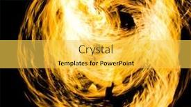  Presentation with fiery - Slide set with night performance fiery motion background and a yellow colored foreground