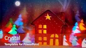  Presentation with glowing lights - Beautiful slides featuring night pine trees glowing light backdrop and a crimson colored foreground